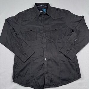 Roar Shirt Men's 2XL Black Refined Embroidered Western Button Up Casual L/S